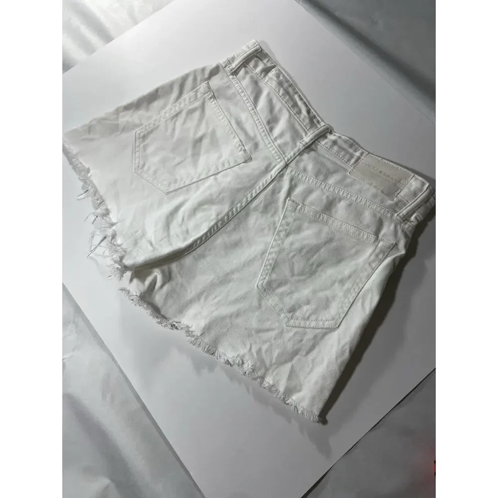 Lucky Pins White Size 8 High Rise Womens Denim Jean Shorts Cutoffs